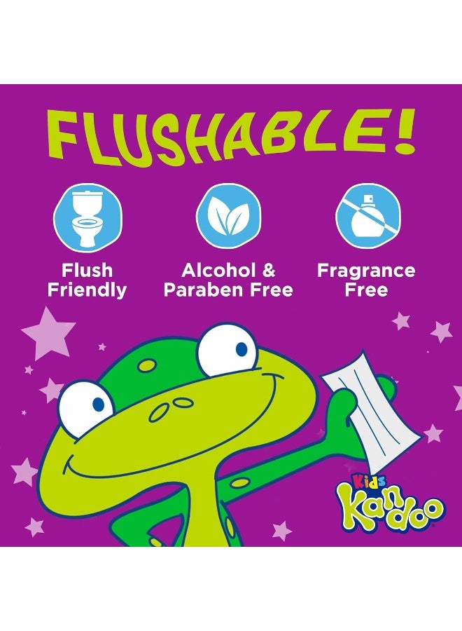 Kandoo Flushable Wipes for Baby and Kids, Unscented for Sensitive Skin, Hypoallergenic Potty Training Wet Cleansing Cloths, 42 Count, Pack of 12 - Image 5